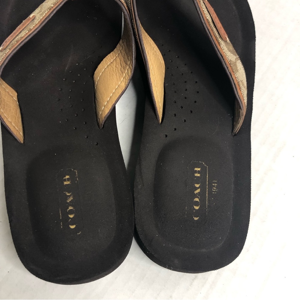 Coach Sandals Juanita Logo Womens Size 8 8.5 Brown Wedges - Picture 8 of 11